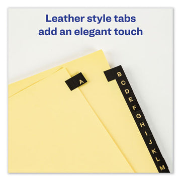 Avery® Preprinted Black Leather Tab Dividers W-copper Reinforced Holes, 25-tab, Letter freeshipping - TVN Wholesale